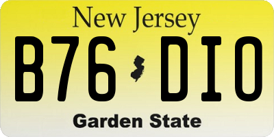 NJ license plate B76DIO