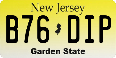 NJ license plate B76DIP