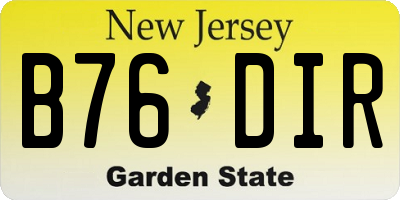 NJ license plate B76DIR