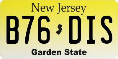 NJ license plate B76DIS