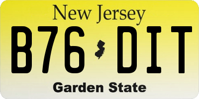 NJ license plate B76DIT