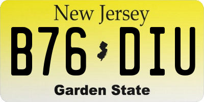 NJ license plate B76DIU