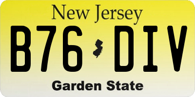 NJ license plate B76DIV