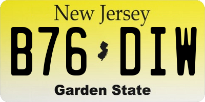 NJ license plate B76DIW