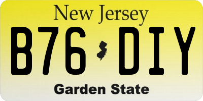 NJ license plate B76DIY