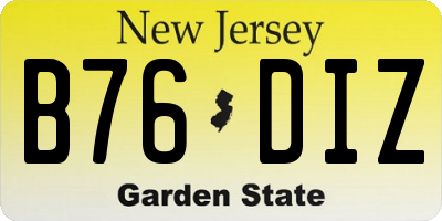 NJ license plate B76DIZ