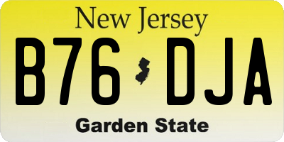 NJ license plate B76DJA