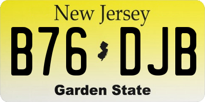 NJ license plate B76DJB
