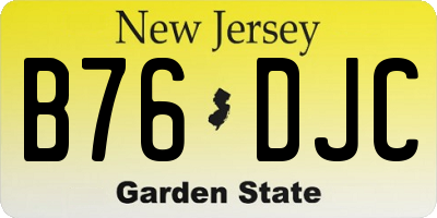 NJ license plate B76DJC