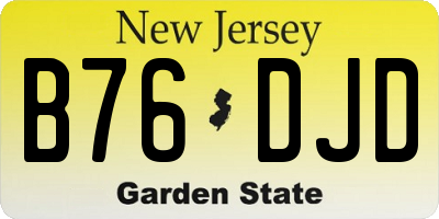 NJ license plate B76DJD