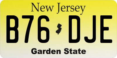 NJ license plate B76DJE