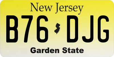 NJ license plate B76DJG