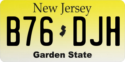 NJ license plate B76DJH