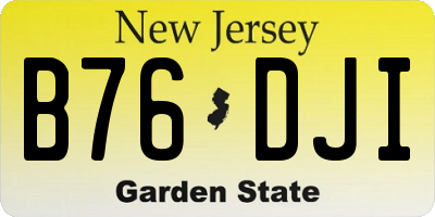 NJ license plate B76DJI