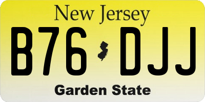 NJ license plate B76DJJ