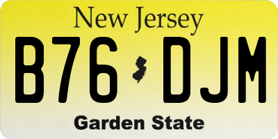 NJ license plate B76DJM