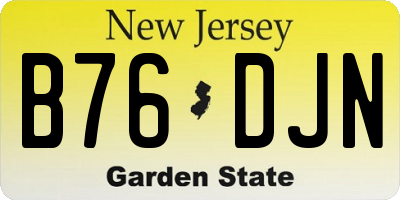 NJ license plate B76DJN