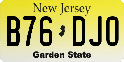 NJ license plate B76DJO