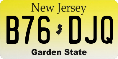 NJ license plate B76DJQ