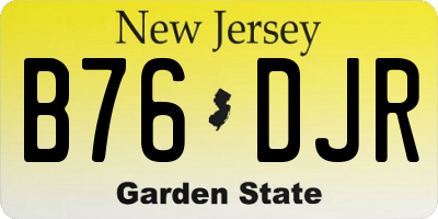 NJ license plate B76DJR