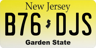 NJ license plate B76DJS