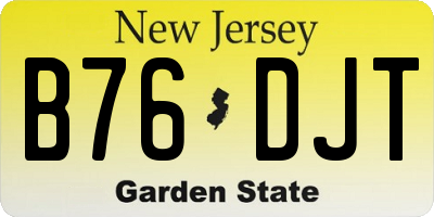 NJ license plate B76DJT