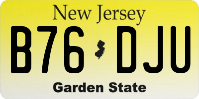 NJ license plate B76DJU
