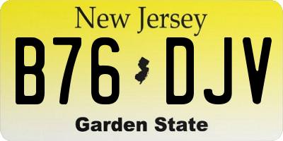 NJ license plate B76DJV