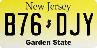 NJ license plate B76DJY