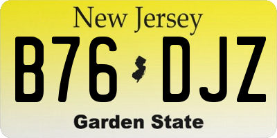 NJ license plate B76DJZ
