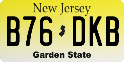 NJ license plate B76DKB