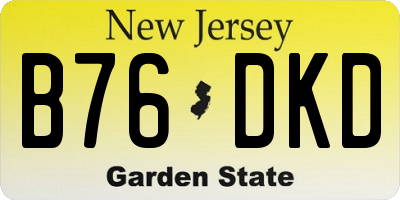 NJ license plate B76DKD