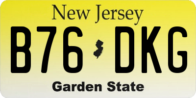 NJ license plate B76DKG