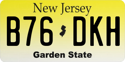 NJ license plate B76DKH