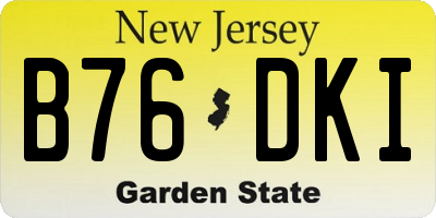 NJ license plate B76DKI