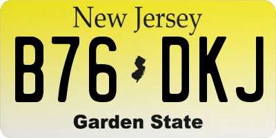 NJ license plate B76DKJ