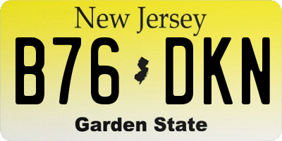 NJ license plate B76DKN
