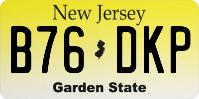 NJ license plate B76DKP