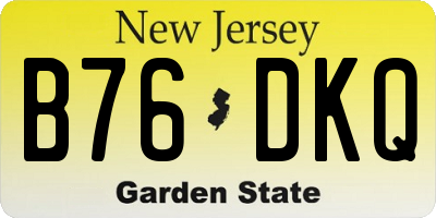 NJ license plate B76DKQ
