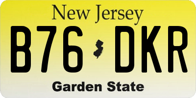 NJ license plate B76DKR