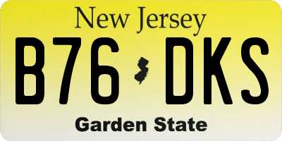 NJ license plate B76DKS