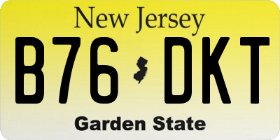 NJ license plate B76DKT