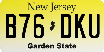 NJ license plate B76DKU