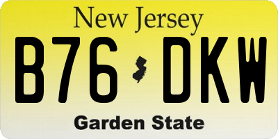 NJ license plate B76DKW