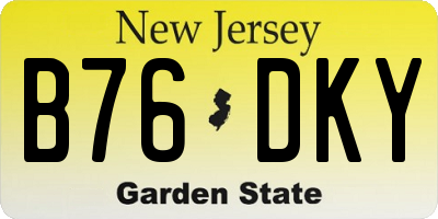 NJ license plate B76DKY