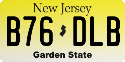 NJ license plate B76DLB