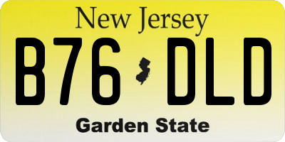 NJ license plate B76DLD