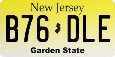NJ license plate B76DLE
