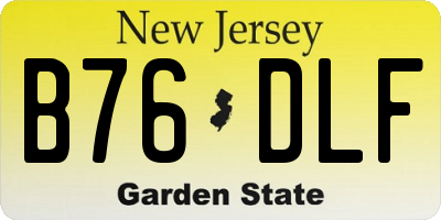 NJ license plate B76DLF