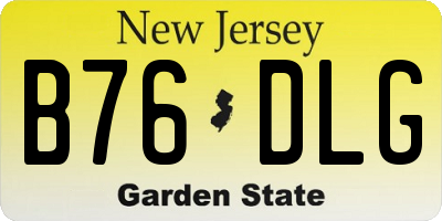 NJ license plate B76DLG